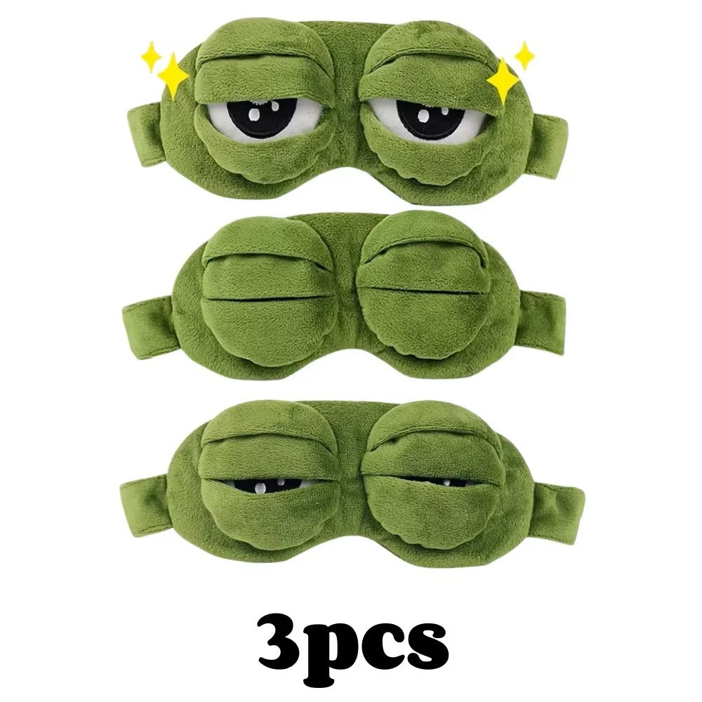 3D Frog Sleep Mask – Soft Natural Sleeping Eyeshade